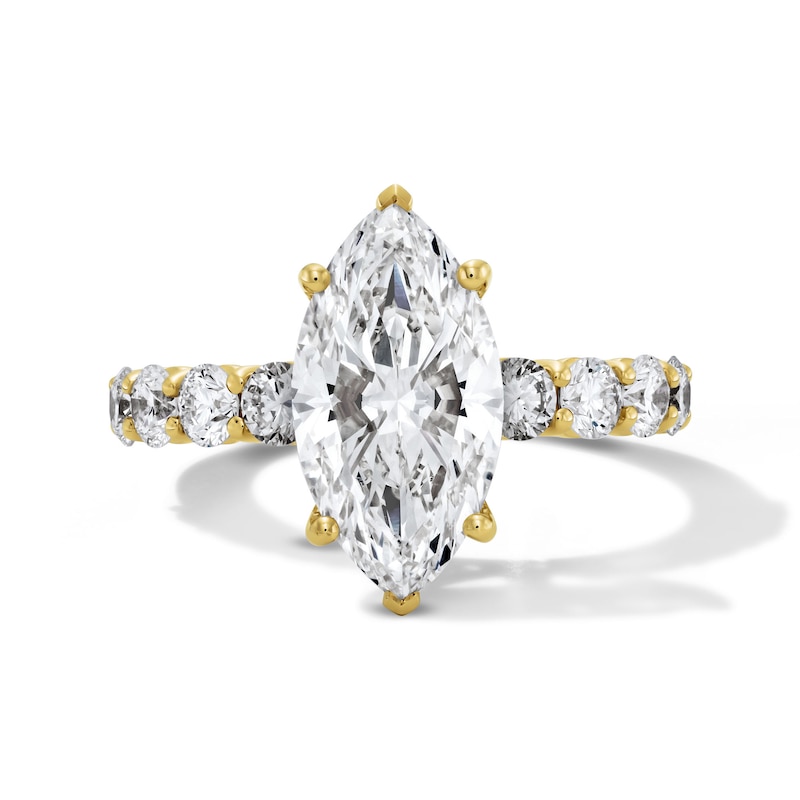 Main Image 1 of 4 CT. T.W. Marquise-Cut Certified Lab-Grown Diamond Engagement Ring in 14K Gold (F/VS2)