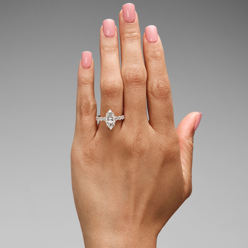 Main Image 2 of 4 CT. T.W. Marquise-Cut Certified Lab-Grown Diamond Engagement Ring in 14K Gold (F/VS2)