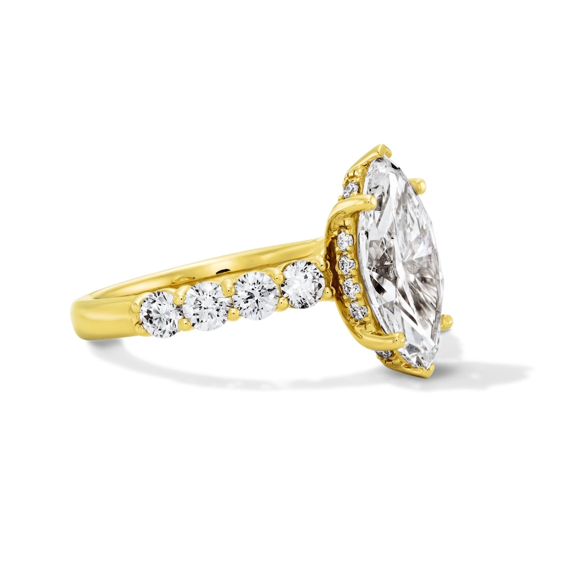 Main Image 4 of 4 CT. T.W. Marquise-Cut Certified Lab-Grown Diamond Engagement Ring in 14K Gold (F/VS2)