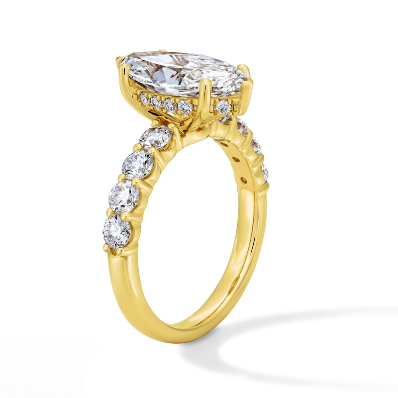 Main Image 5 of 4 CT. T.W. Marquise-Cut Certified Lab-Grown Diamond Engagement Ring in 14K Gold (F/VS2)