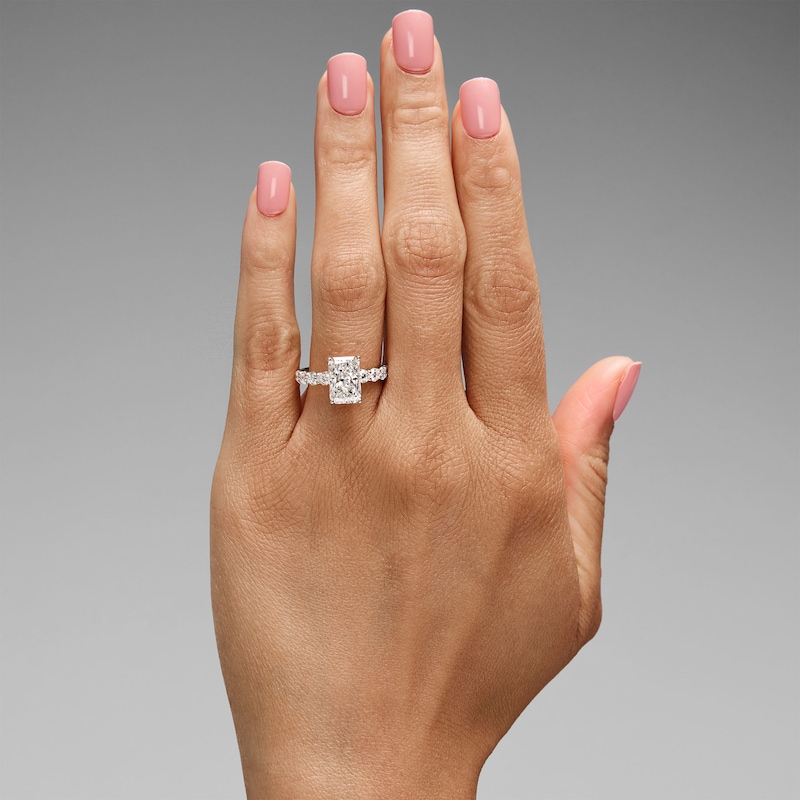 Main Image 2 of 4 CT. T.W. Radiant-Cut Certified Lab-Grown Diamond Engagement Ring in 14K Gold (F/VS2)
