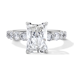 4 CT. T.W. Radiant-Cut Certified Lab-Grown Diamond Engagement Ring in 14K White Gold (F/VS2)
