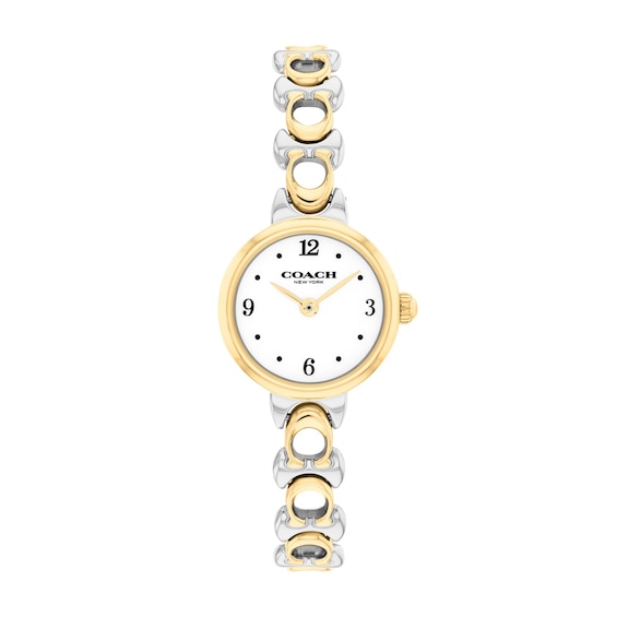Ladies' Coach Iris Two-Tone Stainless Steel Watch with Chalk Dial (Model: 14504653-T)