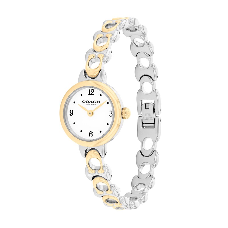 Main Image 2 of Ladies' Coach Iris Two-Tone Stainless Steel Watch with Chalk Dial (Model: 14504653-T)