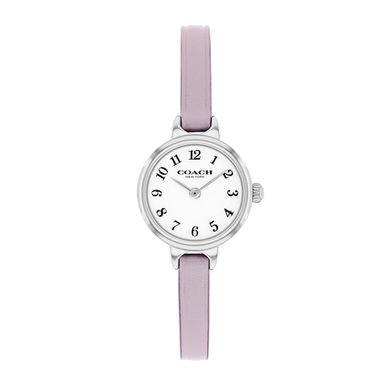 Ladies' Coach Iris Stainless Steel Watch with Chalk Dial and Lavender Leather Strap (Model: 14504658)