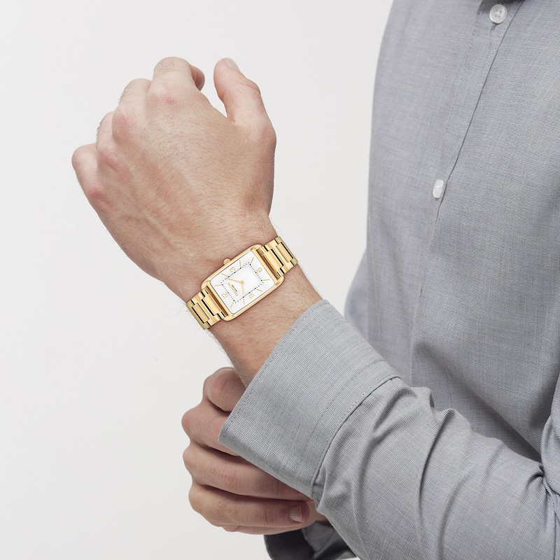 Main Image 4 of Coach Elliot Gold-Tone IP Stainless Steel Watch with Silver-Tone Dial   (14400048-T)