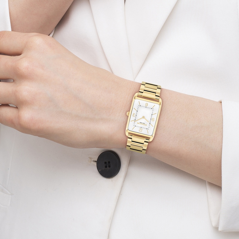 Main Image 5 of Coach Elliot Gold-Tone IP Stainless Steel Watch with Silver-Tone Dial   (14400048-T)