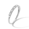 Thumbnail Image 4 of 1/10 CT. T.W. Baguette-Cut Lab-Grown Diamond Milgrain Anniversary Ring in 10K White Gold (F/VS2)