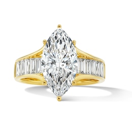 4 CT. T.W. Marquise-Cut Certified Lab-Grown Diamond Channel Shank Engagement Ring in 14K Gold (F/VS2)