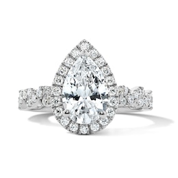 2 CT. T.W. Pear-Shaped Certified Lab-Grown Diamond Frame Engagement Ring in 14K White Gold (F/VS2)