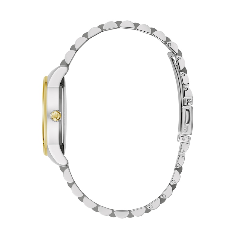 Main Image 2 of Ladies' Bulova Classic Diamond Accent Two-Tone IP Stainless Steel Watch with Silver-Tone Dial (Model: 98P197)