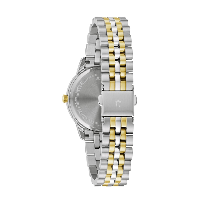 Main Image 3 of Ladies' Bulova Classic Diamond Accent Two-Tone IP Stainless Steel Watch with Silver-Tone Dial (Model: 98P197)