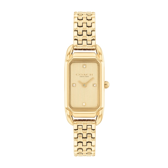 Ladies' Coach Cadie Gold-Tone IP Stainless Steel Watch with Gold-Tone Dial and Crystal Accents (Model: 14504629)