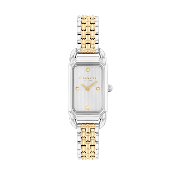 Ladies' Coach Cadie Gold-Tone IP and Stainless Steel Watch and Silver-Tone Dial with Crystal Accents (Model: 14504631)