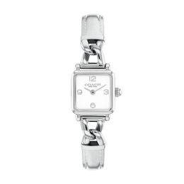 Ladies' Coach Cass Stainless Steel Bangle Watch with Silver-White Dial (Model: 14504670)