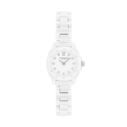 Ladies' Coach Kitt Stainless Steel and White Ceramic Watch with Crystal Accents (Model: 14504662)