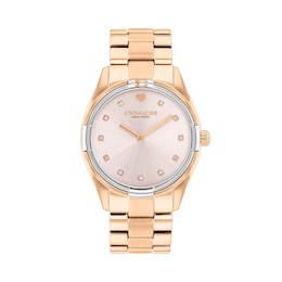 Ladies' Coach Brooks Rose-Tone IP and Stainless Steel Watch with Pink Dial and Crystal Accents (Model: 14504668)