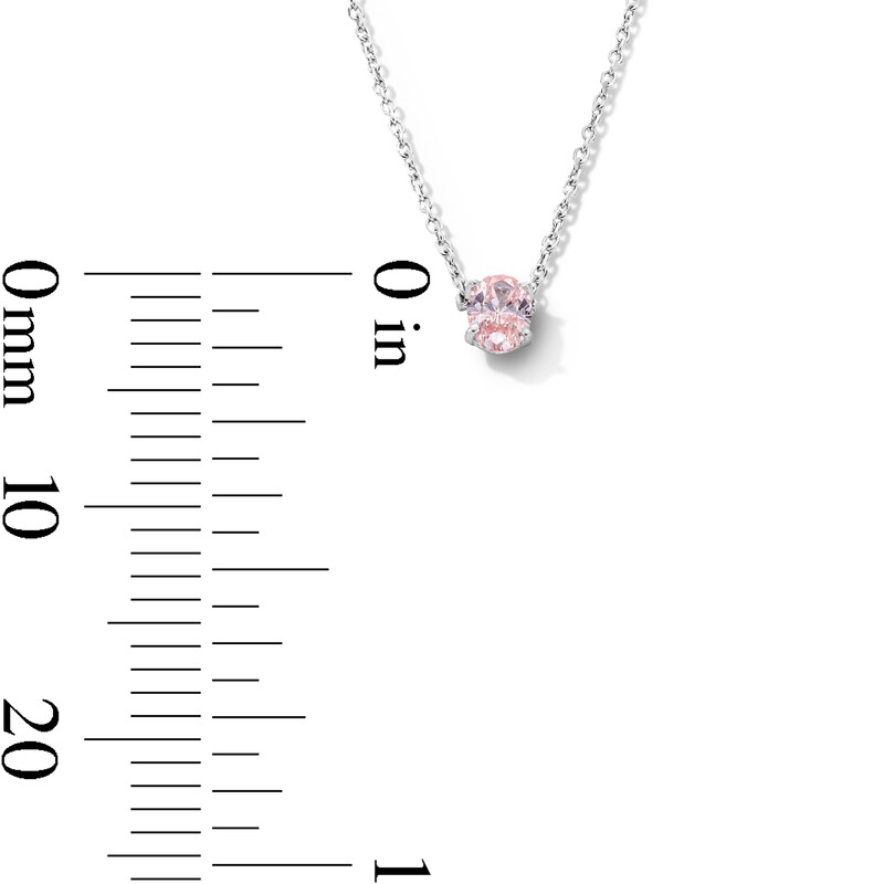 Main Image 4 of 3/4 CT. T.W. Oval Pink Lab-Grown Diamond Solitaire Necklace and Stud Earrings Set in Sterling Silver (SI2)