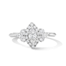 3/4 CT. T.W. Marquise-Cut Lab-Grown Diamond Promise Ring in Sterling Silver (F/VS2)