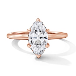1-3/4 CT. T.W. Certified Marquise-Cut Lab-Grown Diamond Hidden Frame Solitaire Engagement Ring in 14K Rose Gold (F/VS2)