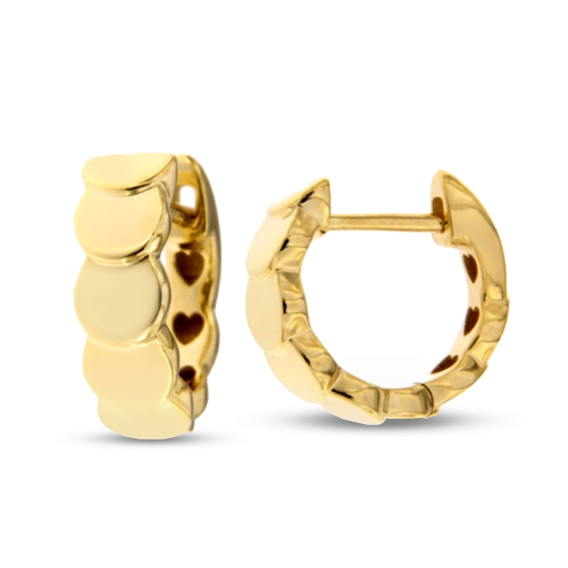 Main Image 1 of 11.8mm Overlapping Circle Huggie Hoop Earrings in Semi-Solid 10K Gold