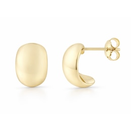 12.2mm Polished J-Hoop Earrings in Semi-Solid 10K Gold