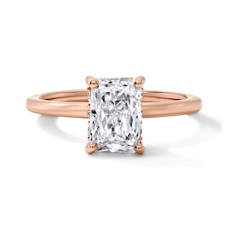 1-3/4 CT. T.W. Certified Radiant-Cut Lab-Grown Diamond Hidden Frame Solitaire Engagement Ring in 14K Rose Gold (F/VS2)