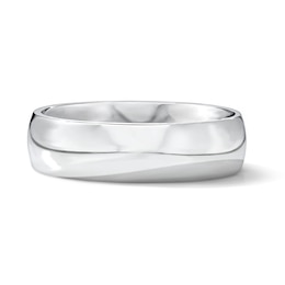 6.0mm Low Dome Comfort-Fit Wedding Band in 10K White Gold