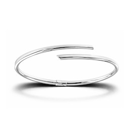 Bypass Bangle Bracelet in Semi-Solid Sterling Silver - 7.0"