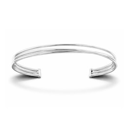 Multi-Row Cuff Bracelet in Semi-Solid Sterling Silver - 7.0"