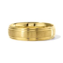 6.0mm Brushed Stepped Wedding Band in 10K Gold