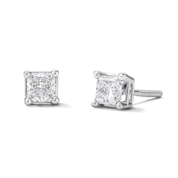 1/2 CT. T.W. Princess-Cut Lab-Grown Diamond Solitaire Stud Earrings in 10K White Gold (F/VS2)