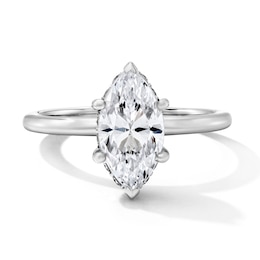 1-3/4 CT. T.W. Certified Marquise-Cut Lab-Grown Diamond Hidden Frame Solitaire Engagement Ring in 14K White Gold (F/VS2)