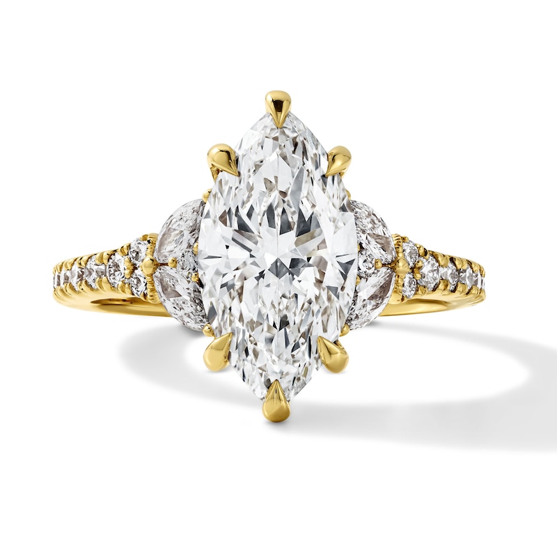 Main Image 1 of Vera Wang Love Collection 3-1/4 CT. T.W. Certified Marquise-Cut Lab-Grown Diamond Engagement Ring in 14K Gold (F/VS2)