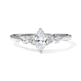 1/2 CT. T.W. Marquise-Cut Lab-Grown Diamond Promise Ring in 10K White Gold (F/VS2)