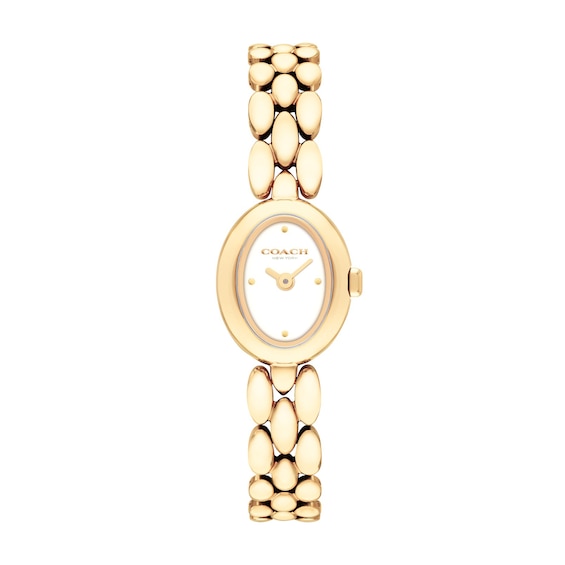 Ladies' Coach Sammy Gold-Tone IP Stainless Steel Watch with Ivory Dial (Model: 14504735)