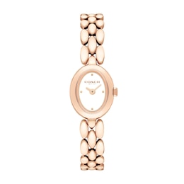 Ladies' Coach Sammy Rose-Tone IP Stainless Steel Watch with Ivory Dial (Model: 14504737)