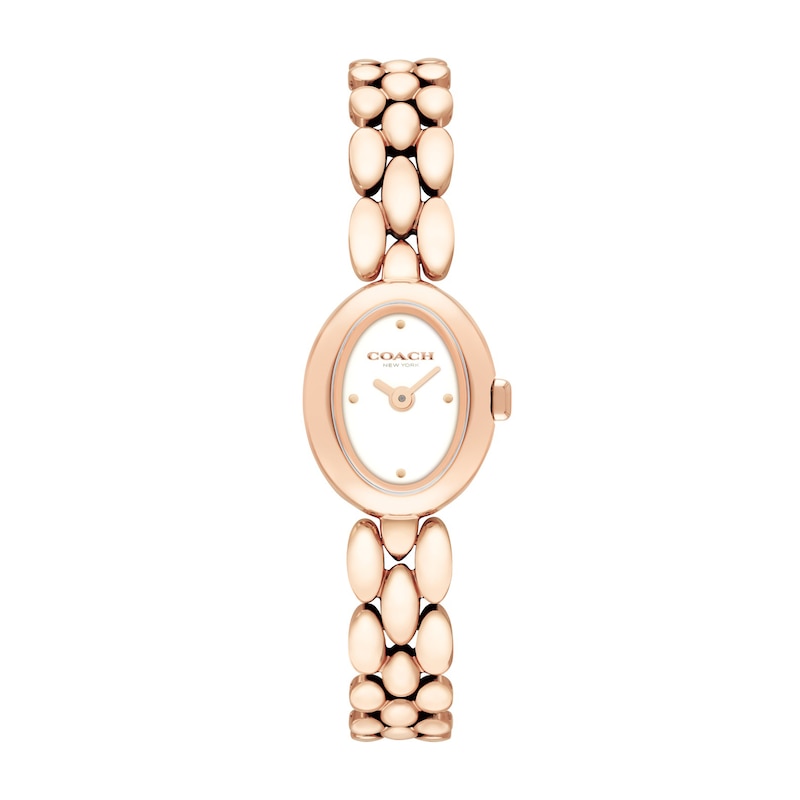 Main Image 1 of Ladies' Coach Sammy Rose-Tone IP Stainless Steel Watch with Ivory Dial (Model: 14504737)