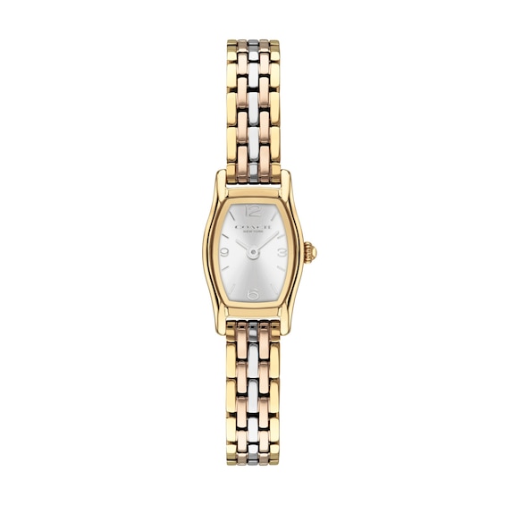 Ladies' Coach Greta Tri-Tone Stainless Steel Watch with Silver-Tone Dial (Model: 14504743)