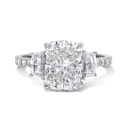 4 CT. T.W. Elongated Cushion-Cut Certified Lab-Grown Diamond Engagement Ring in 14K White Gold (F/VS2)