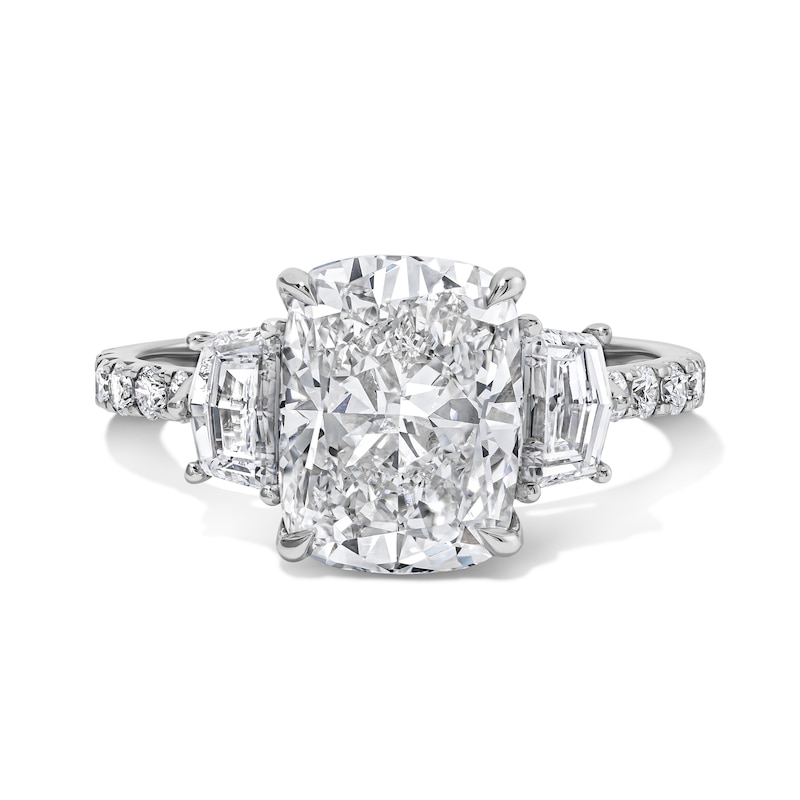 Main Image 1 of 4 CT. T.W. Elongated Cushion-Cut Certified Lab-Grown Diamond Engagement Ring in 14K White Gold (F/VS2)