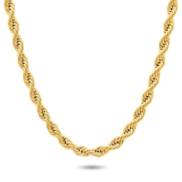 5.0mm Rope Chain Necklace in Yellow Ion-Plated Solid Stainless Steel - 24"