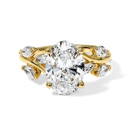 3-5/8 CT. T.W. Certified Oval Lab-Grown Diamond Hidden Frame Engagement Ring in 14K Gold (F/VS2)