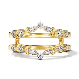 1/3 CT. T.W. Certified Marquise-Cut Lab-Grown Diamond Enhancer Ring in 10K Gold (F/VS2)