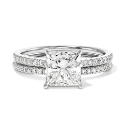 2-1/2 CT. T.W. Princess-Cut Certified Lab-Grown Diamond Bridal Set in 14K White Gold (F/VS2)