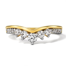 1/2 CT. T.W. Lab-Grown Diamond Graduated Contour Band in 10K Gold