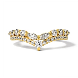 1/2 CT. T.W. Lab-Grown Diamond Double Row Contour Ring in 10K Gold (F/VS2)