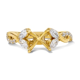 1/2 CT. T.W. Marquise-Cut Diamond Floral-Inspired Semi-Mount in 14K Gold