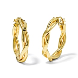 20.0mm Braided Hoops in Hollow 10K Gold