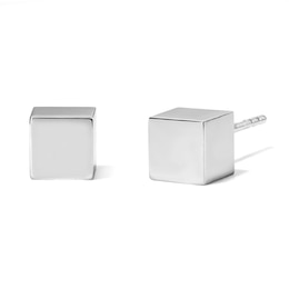 Cube Stud Earrings in Sterling Silver